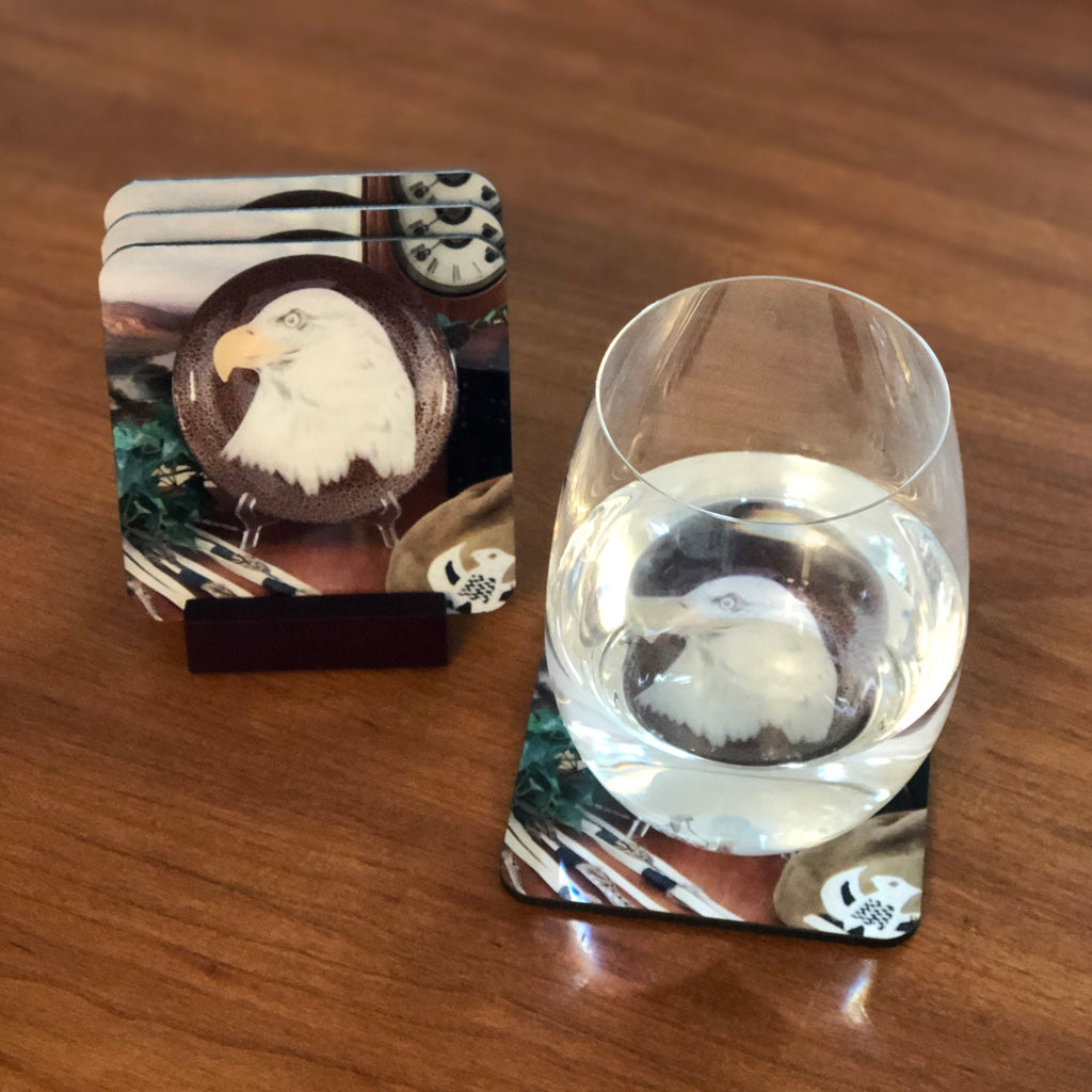 Bald Eagle Coaster Set