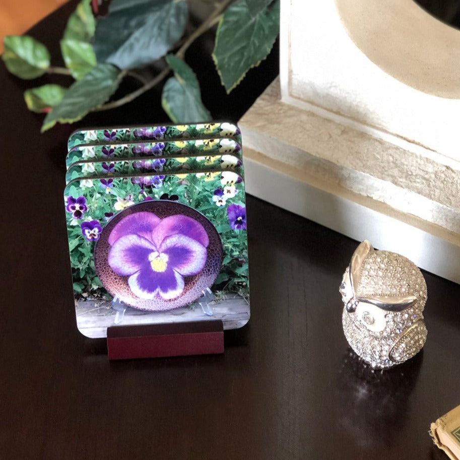 Purple Pansy Coasters