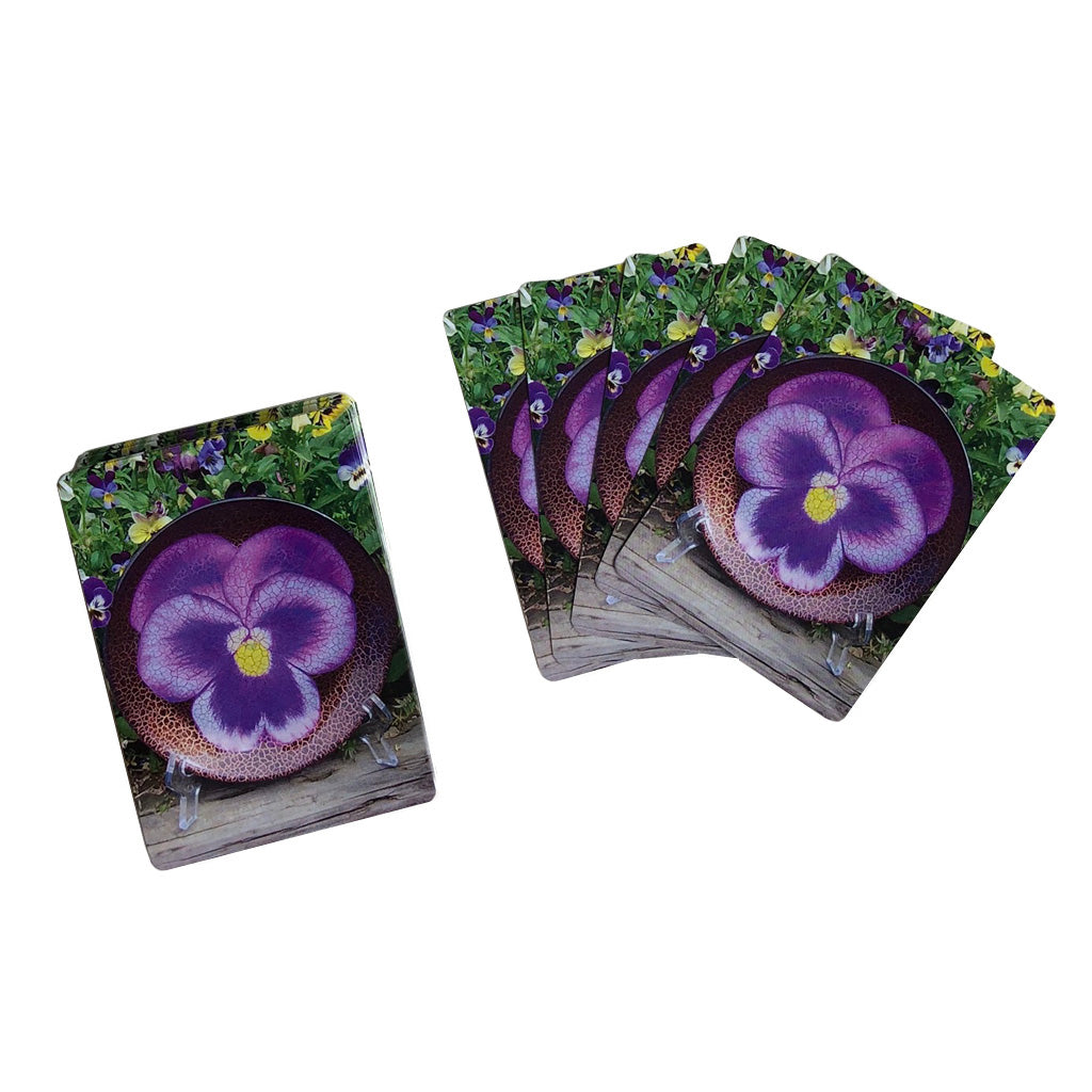 Purple Pansy Deck Of Playing Cards