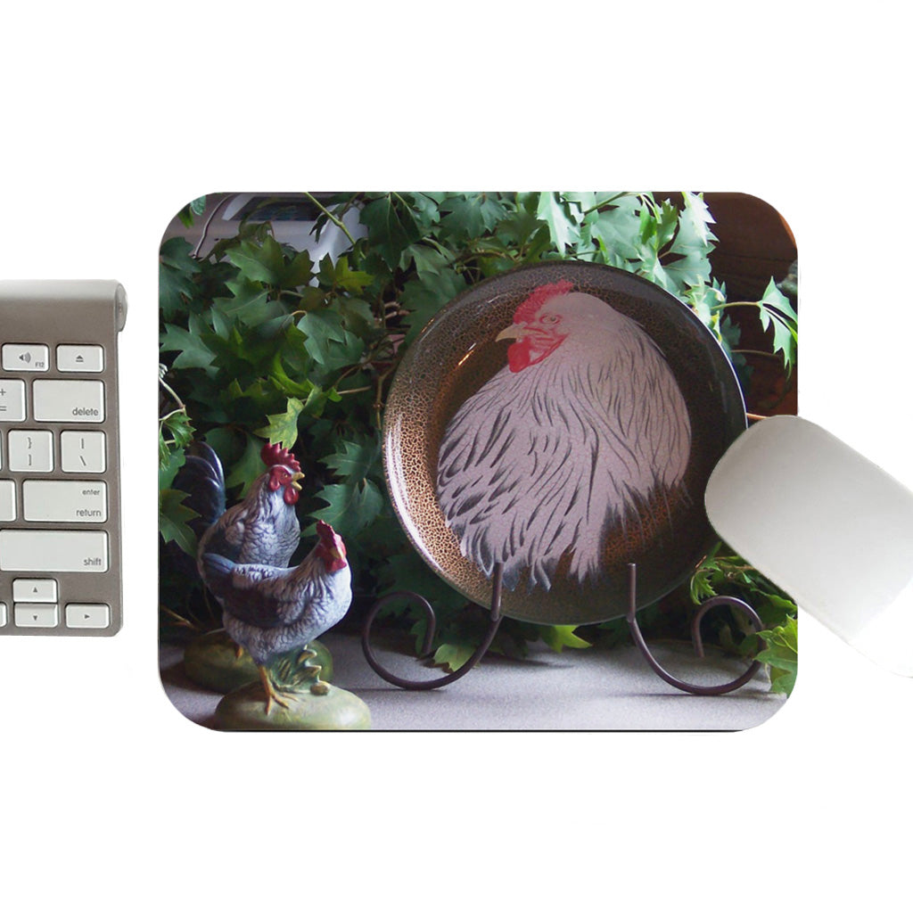 White Chicken Mouse Pad