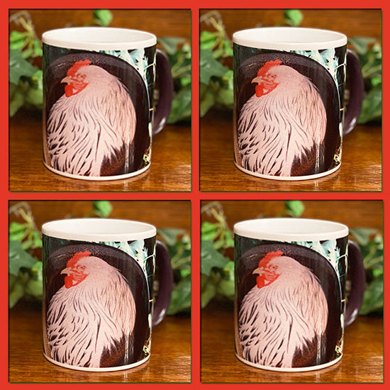 White Chicken Mug - Set of Four